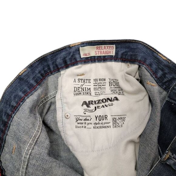 Arizona Jean Company Dark Wash Distressed Blue Denim Jeans - Picture 8 of 8